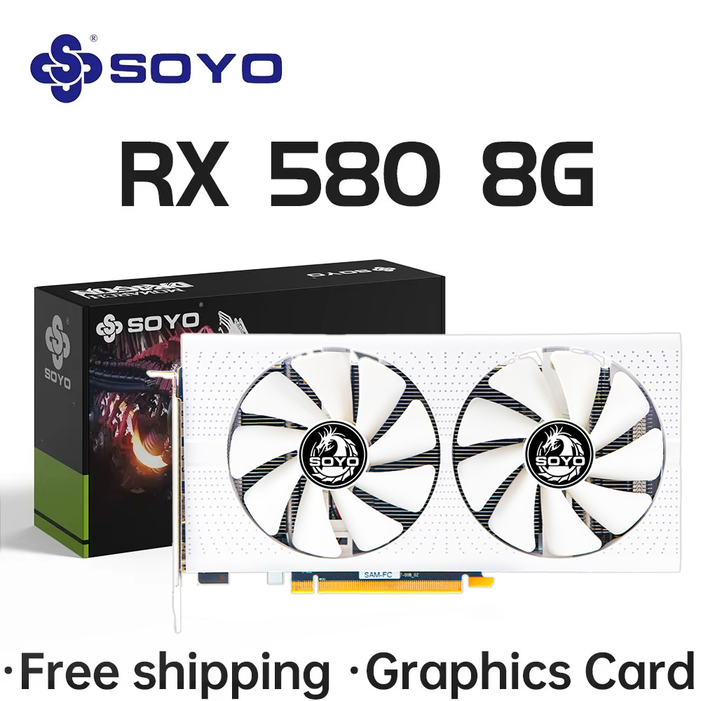 Rx 580 8Gb 2048Sp Gpu - Tarjeta gráfica SOYO AMD Radeon RX580