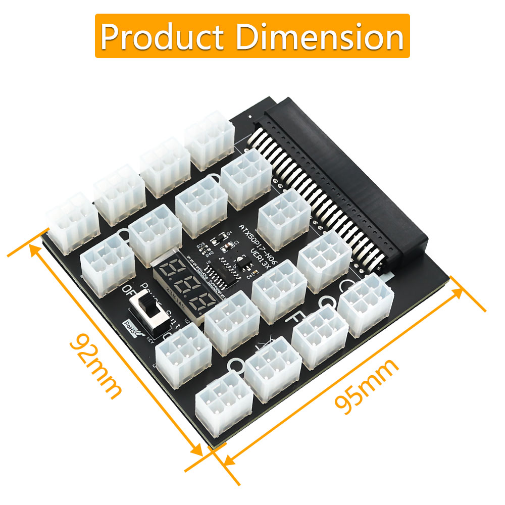 PCI-E 12V 50Pin a ATX 17x6Pin  - 2000W Atx Mining Power Supply reseña y precio